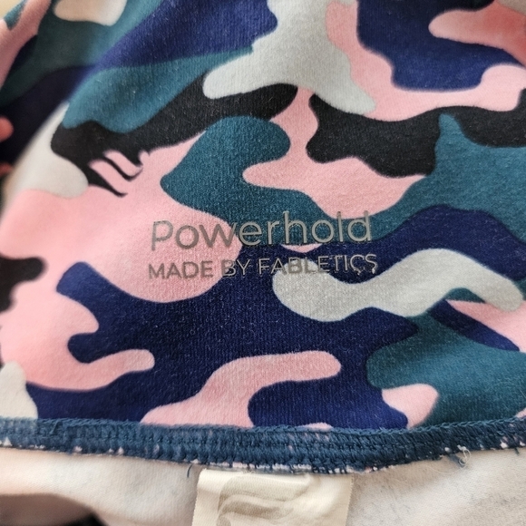 FABLETICS DEFINE POWERHOLD Teal Camo High Waist Leggings in M - Picture 6 of 6